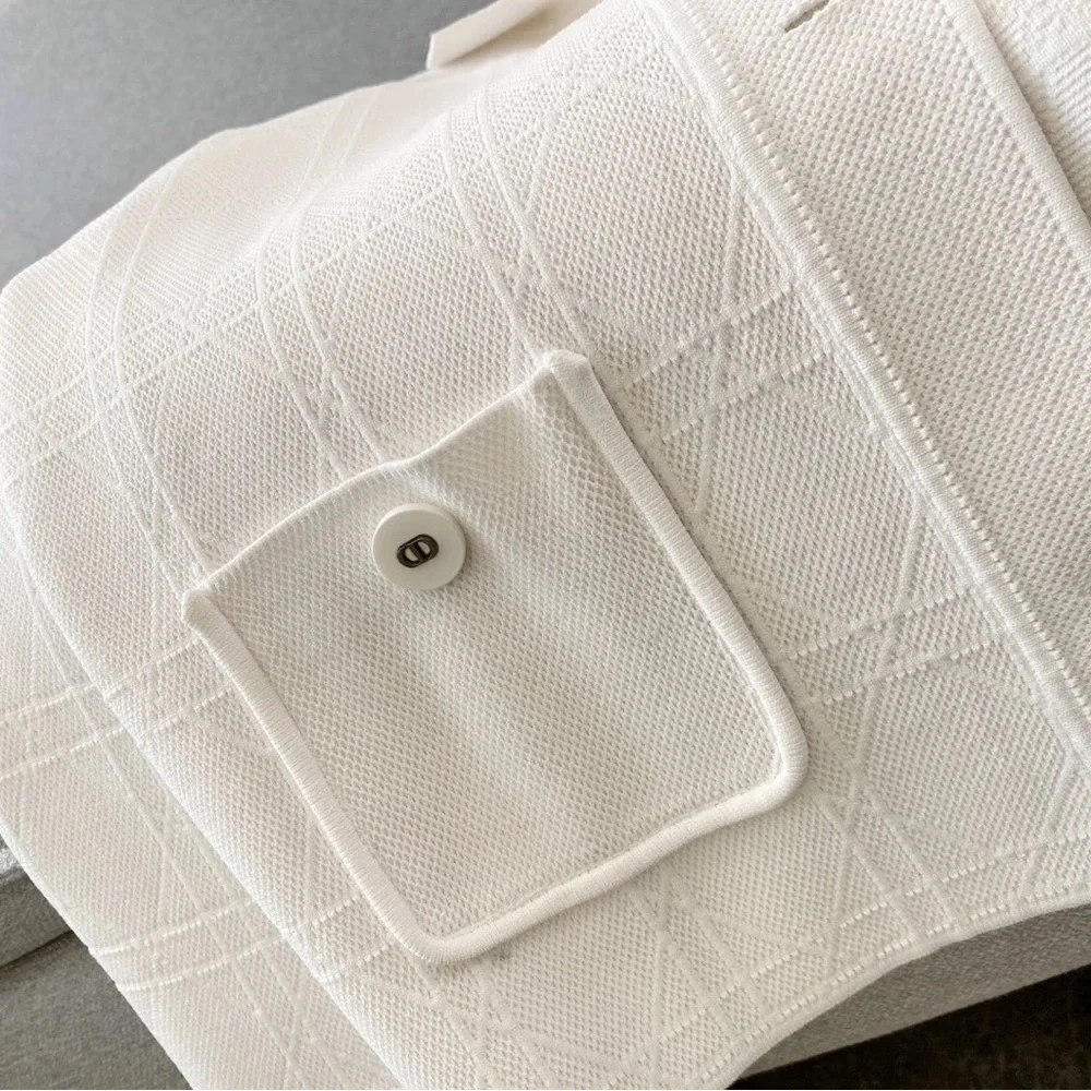 Dior Cream Button-Front Textured Jacket